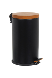 Eforeca Black-Wood 16L Düz/Smooth Classic Wood Trash Bin - 1