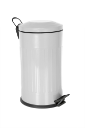 Eforeca Gri 16L Çizgili/Grooved Retro Çöp Kovası 