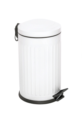 Eforeca White 16L Çizgili/Grooved Retro Trash Bin - 1